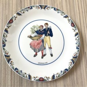 Rorstrand Swedish National Costumes Gastrikland Plate Vintage w Box